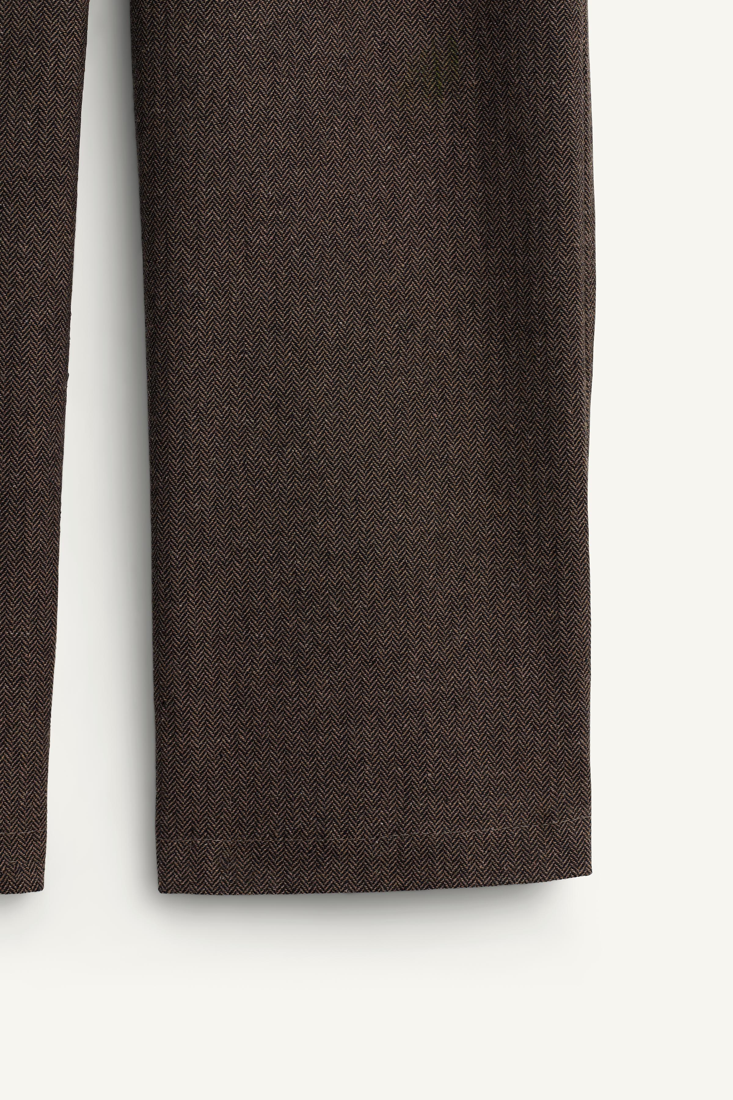 LIMITED EDITION HERRINGBONE STRAIGHT-LEG PANTS
